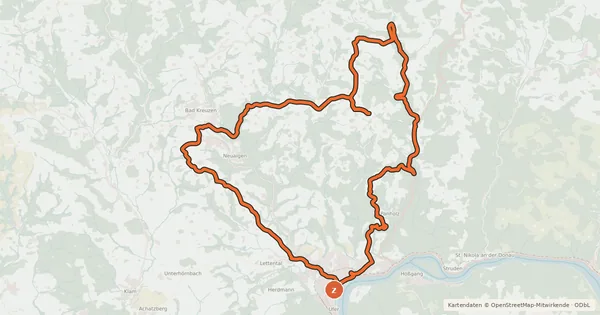 Kartenübersicht der Radroute Mondstein-Runde