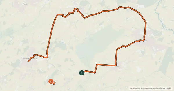 Kartenübersicht der Radroute Moor und Moos Route