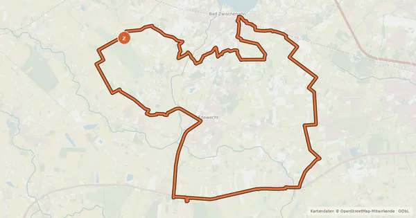 Kartenübersicht der Radroute Moorroute