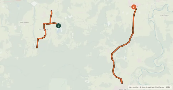 Kartenübersicht der Radroute Moorwald-Runde