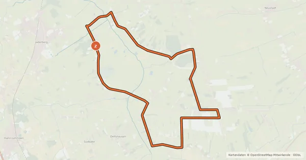 Kartenübersicht der Radroute Moorwald-Tour Jade
