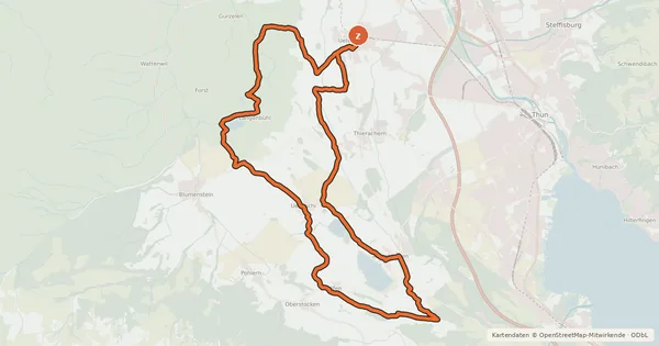 Kartenübersicht der Radroute Moränenseeroute