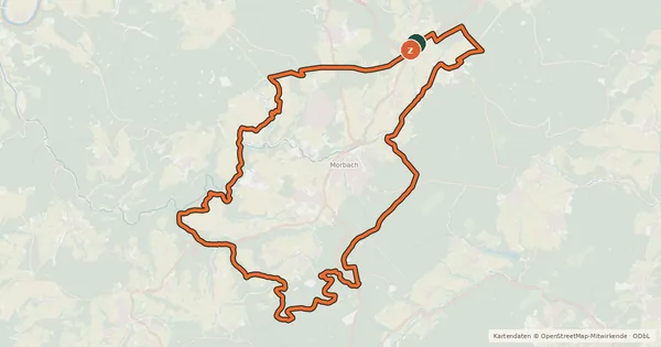 Kartenübersicht der Radroute Morbacher Rad-Aktiv-Route