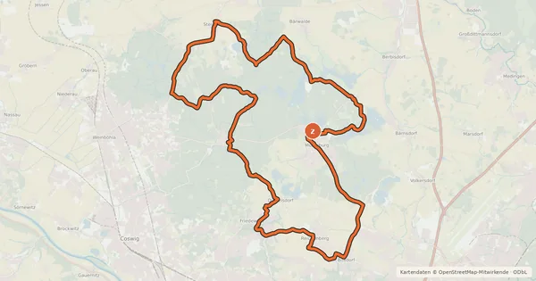 Kartenübersicht der Radroute Moritzburger Ring