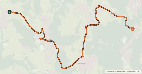 Kartenübersicht der Radroute Morsbach (04) - Morsbach (08)
