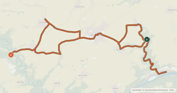 Kartenübersicht der Radroute Mosel-Maifeld-Radroute