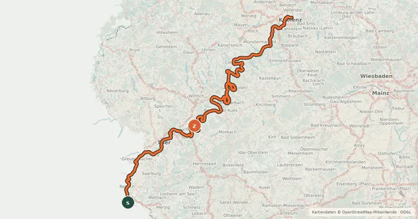 Kartenübersicht der Radroute Mosel-Radweg