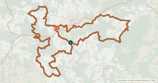 Kartenübersicht der Radroute Mountain Bike-MarathonTour