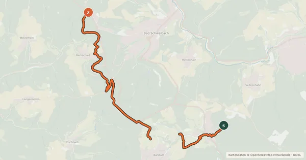 Kartenübersicht der Radroute Mountainbike Park Bad Schwalbach - Tour 3