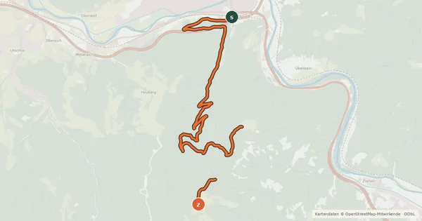 Kartenübersicht der Radroute Mountainbike Strecke 1