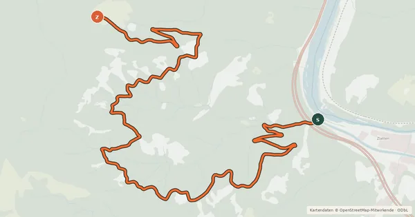 Kartenübersicht der Radroute Mountainbike Strecke 6