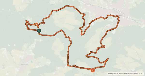 Kartenübersicht der Radroute Mountainbike Tour 1 - Siebenknie