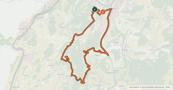 Kartenübersicht der Radroute Mountainbike-Tour 3 "Merkur"