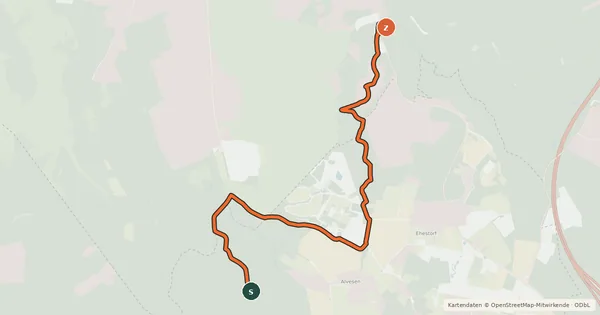 Kartenübersicht der Radroute Mountainbike-Tour M3 Rosengarten-Harburger Berge
