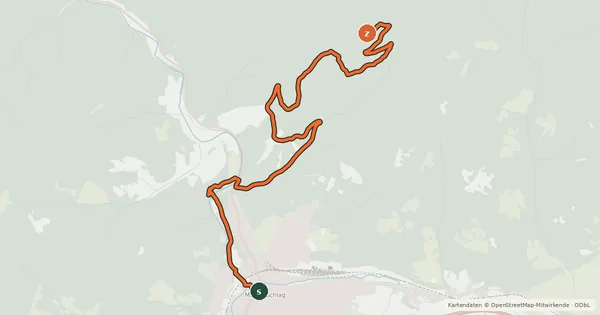 Kartenübersicht der Radroute Mountainbikestrecke auf die Scheibe