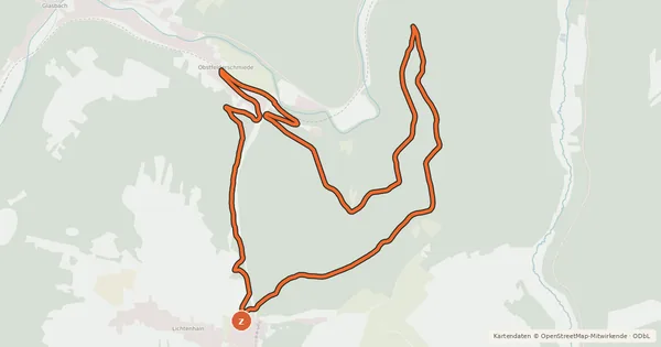 Kartenübersicht der Radroute Mountainbiketrail Oberweißbacher Bergbahn
