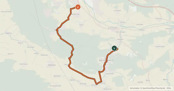Kartenübersicht der Radroute MTB-1