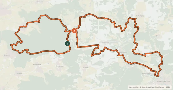 Kartenübersicht der Radroute MTB 1 Geisberg