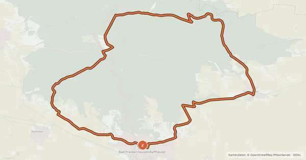 Kartenübersicht der Radroute MTB 1 Kyffhäuser