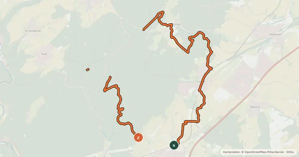 Kartenübersicht der Radroute MTB 2