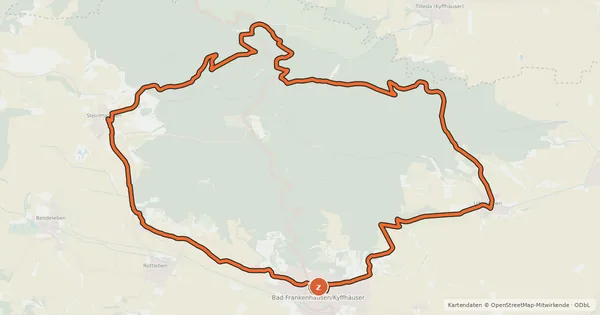 Kartenübersicht der Radroute MTB 2 Kyffhäuser