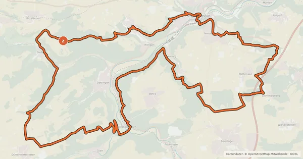Kartenübersicht der Radroute MTB 5 Täler-Tour