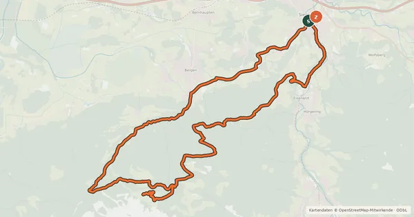 Kartenübersicht der Radroute MTB 66 Bründlingalm Runde (von Siegsdorf)