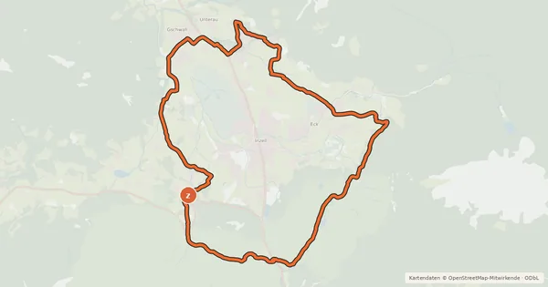 Kartenübersicht der Radroute MTB 92 Inzell Dorfrunde