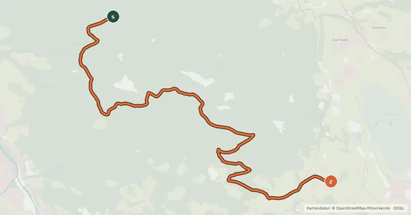 Kartenübersicht der Radroute MTB 97 Zinnkopf