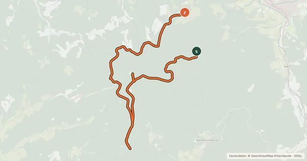 Kartenübersicht der Radroute MTB Auf den Spuren des Moospfaffs