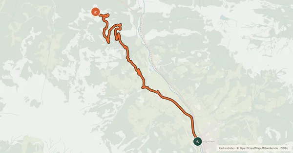 Kartenübersicht der Radroute MTB auf die Kögerlalm