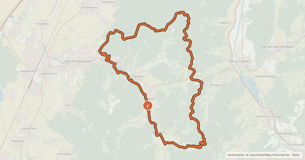 Kartenübersicht der Radroute MTB Auf Zur Burg Geroldseck