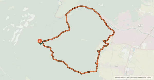 Kartenübersicht der Radroute MTB Badner-Lindkogel-Runde