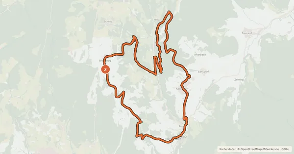 Kartenübersicht der Radroute MTB Braunegg-Strecke