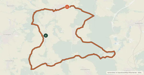 Kartenübersicht der Radroute MTB Bucheck - Strecke
