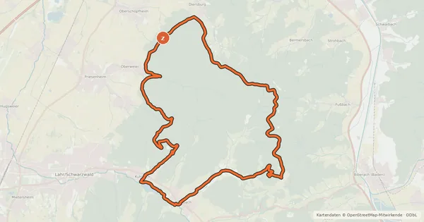 Kartenübersicht der Radroute MTB Burgruine-Tour
