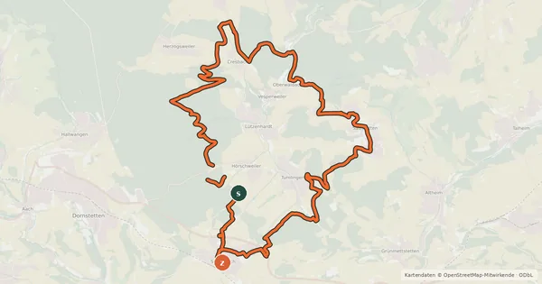 Kartenübersicht der Radroute MTB Drei Täler-Tour