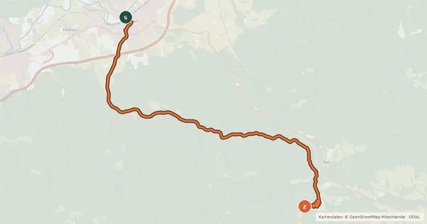 Kartenübersicht der Radroute MTB Freßnitzgraben – Geburtshaus Rosegger