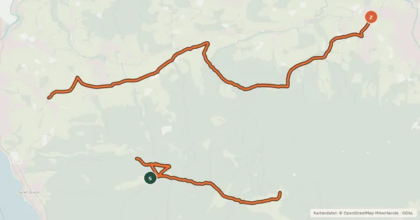 Kartenübersicht der Radroute MTB Gindelalm - Neureuth über Gasse