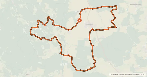 Kartenübersicht der Radroute MTB - Granit Gneis Weg