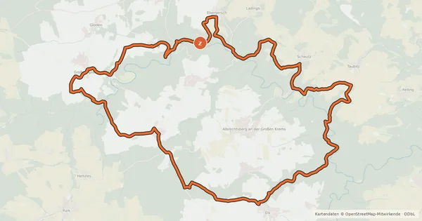 Kartenübersicht der Radroute MTB Große Kremstal-Strecke