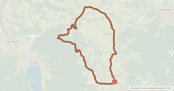 Kartenübersicht der Radroute MTB Große Leitzachtalrunde