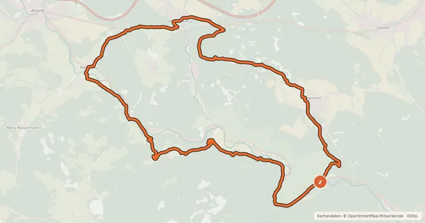 Kartenübersicht der Radroute MTB Helenentalstrecke