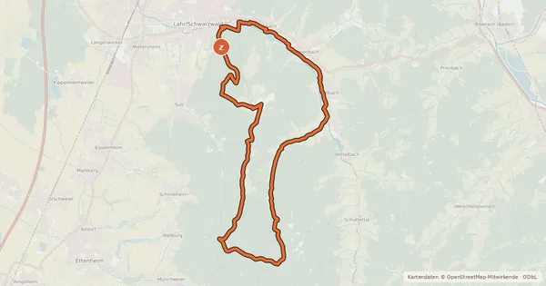 Kartenübersicht der Radroute MTB Helgenstöckle-Tour