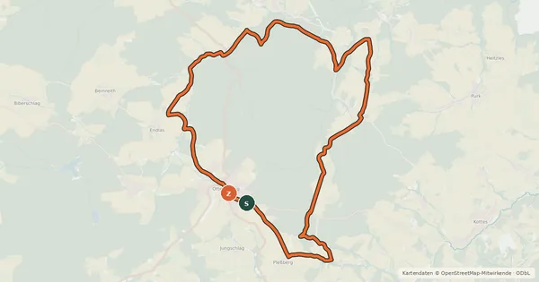 Kartenübersicht der Radroute MTB Hochland-Strecke