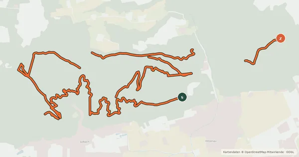 Kartenübersicht der Radroute MTB Julbach