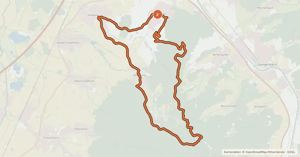 Kartenübersicht der Radroute MTB Kammweg-Tour