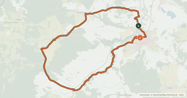 Kartenübersicht der Radroute MTB Lainsitz-Strecke