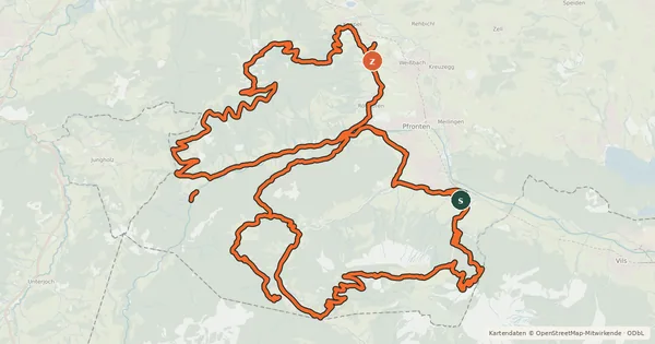 Kartenübersicht der Radroute MTB Marathon Pfronten