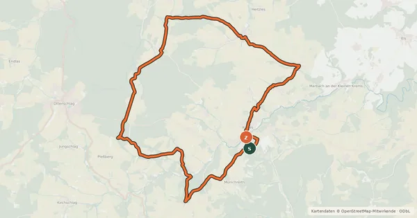 Kartenübersicht der Radroute MTB Maria Berg im Tal-Strecke
